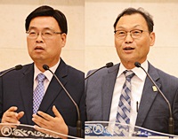 ▲ 강사로 나선 손덕현 목사(왼쪽)와 김재성 교수