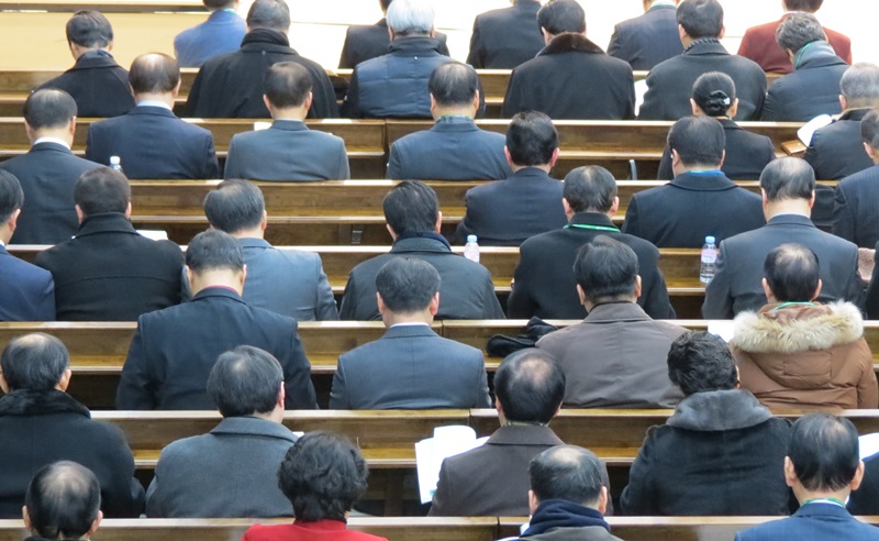 ▲한기총 총회에 참석한 총대들.